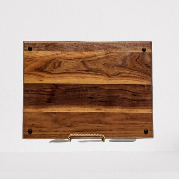 Melcor American Walnut Charcuterie Cheese Greek Key Tile Board - Picture 3 of 5